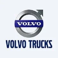 Volvo Trucks logo with a silver circle and arrow and blue text.
