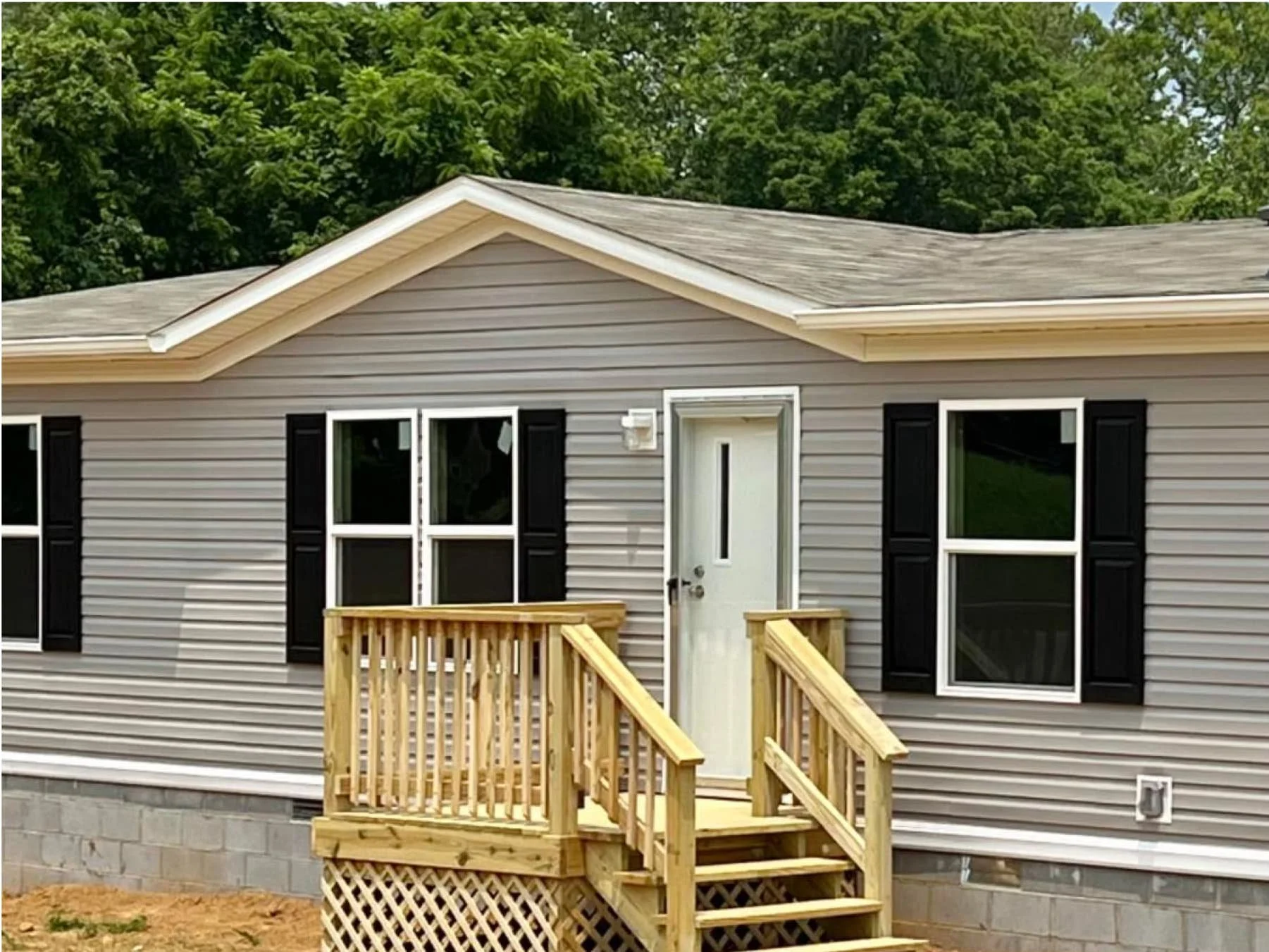 porch and decking in front of a home