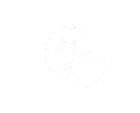 Illustration of a brain with a heart overlay, symbolizing mental health or emotional well-being.