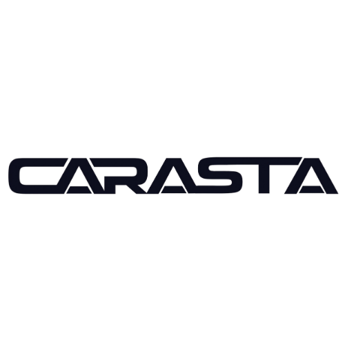 Black background with the word 'CARASTA' written in bold, stylized font.