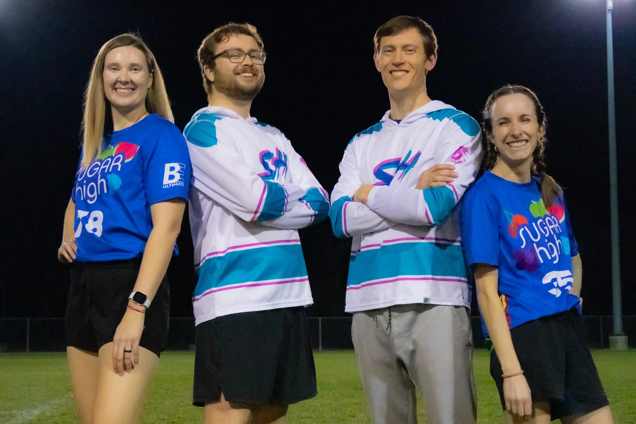 Sugar High's 2026 captains from left to right: Jess Hurlburt, Logan Dillman, Caleb Lacefield, and Skipper Guilbeau.