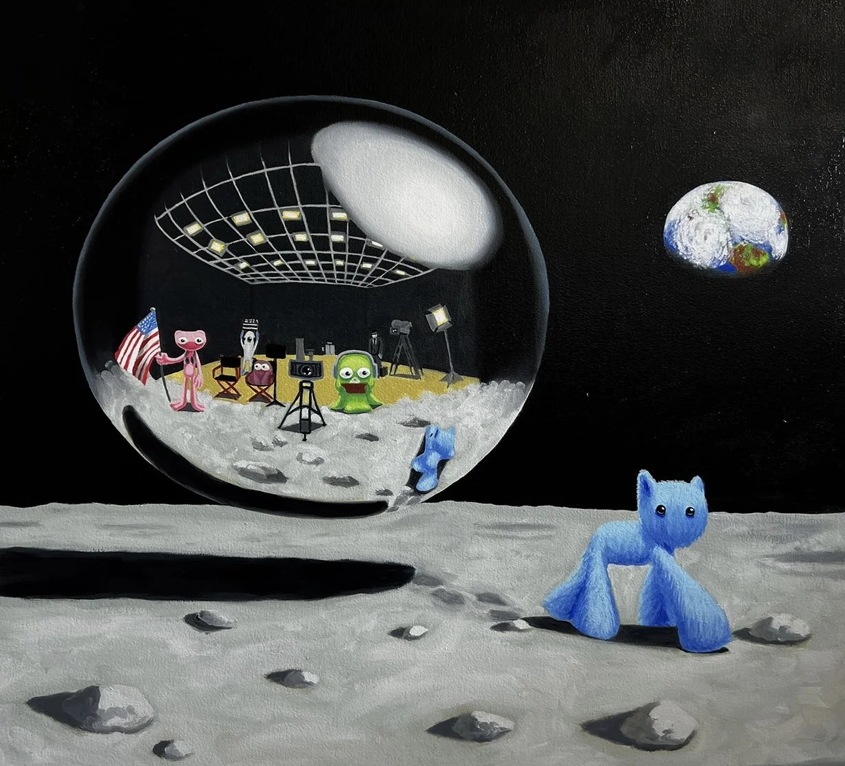 "Quiet On Set" 
Oil on canvas 
24x24 in
-Email for inquiries