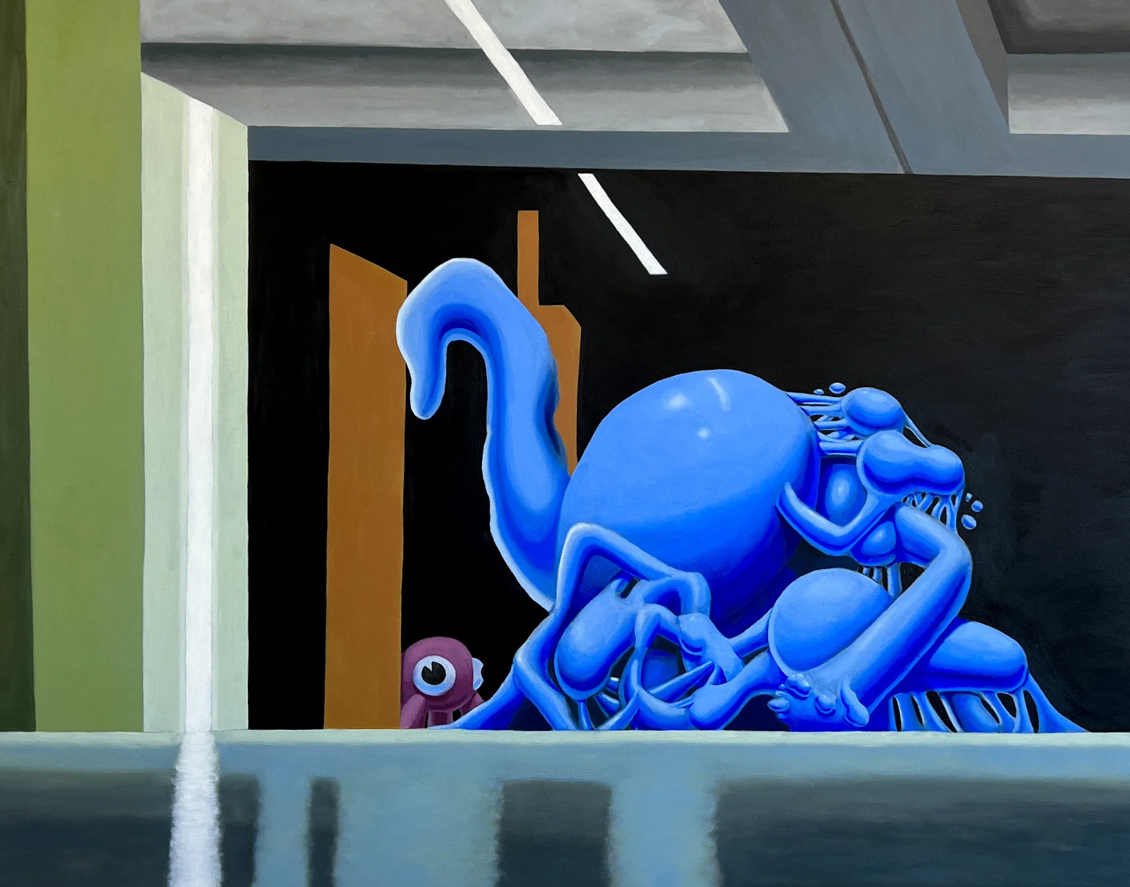 "Escape the Hangar" 
Oil on canvas 
44x55 in
-sold