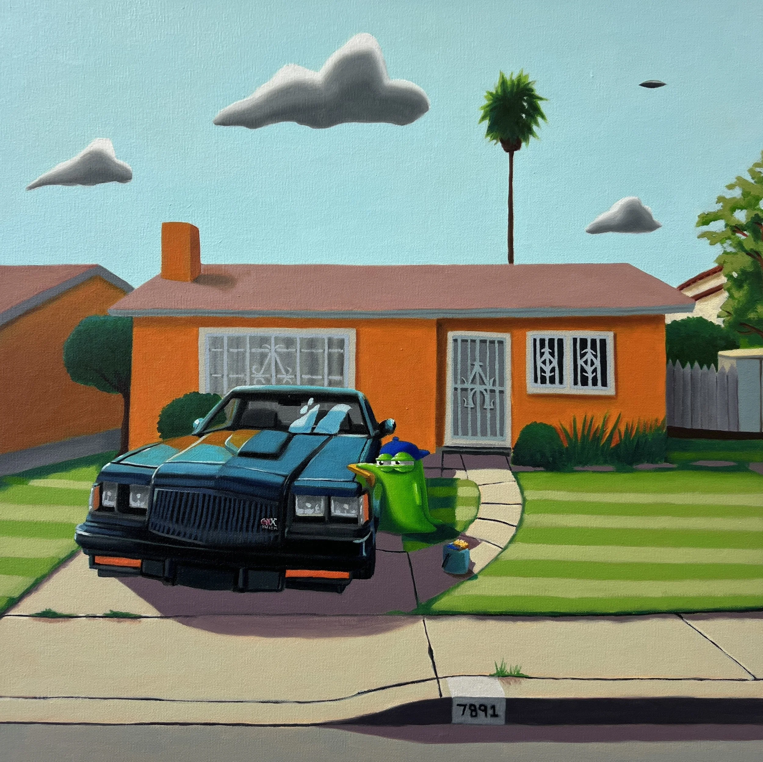 "Spaceships On Rosecrans" 
Oil on canvas 
24x24 in
-sold