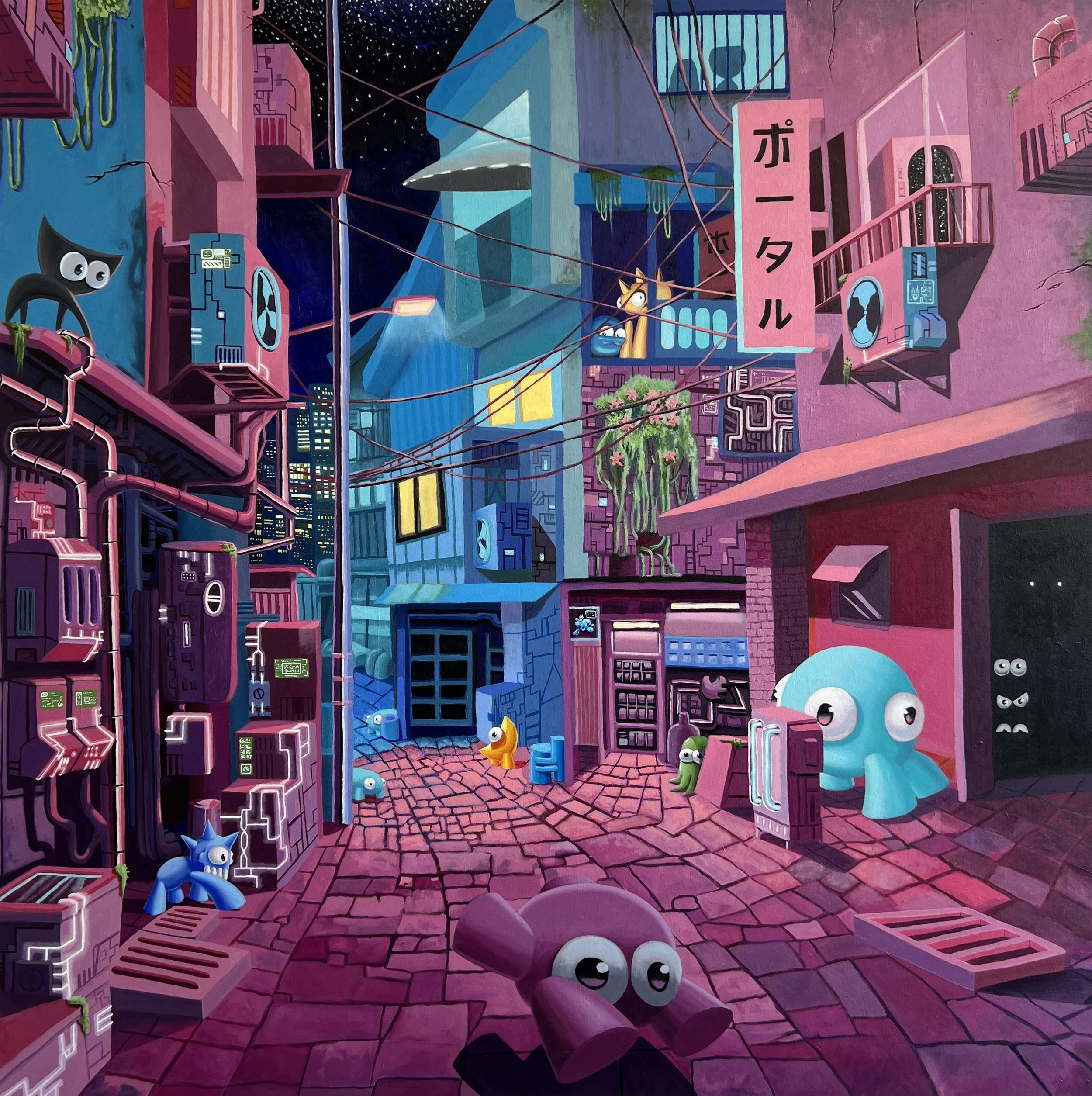 "Untitled (Get To The Portal)" 
Oil on canvas 
48x48 in
-sold