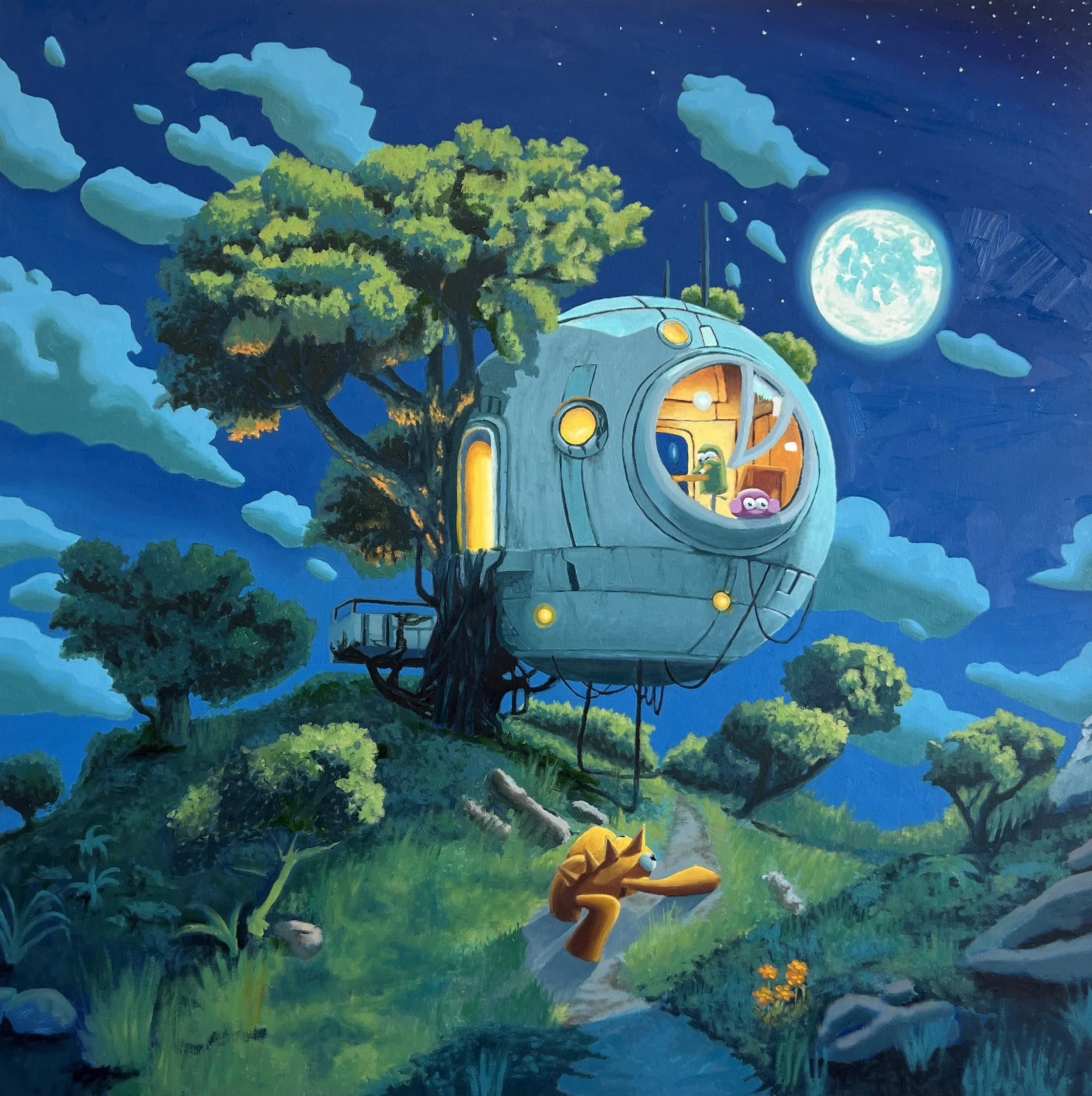 "For A While" 
Oil on canvas 
30x30 in
-sold