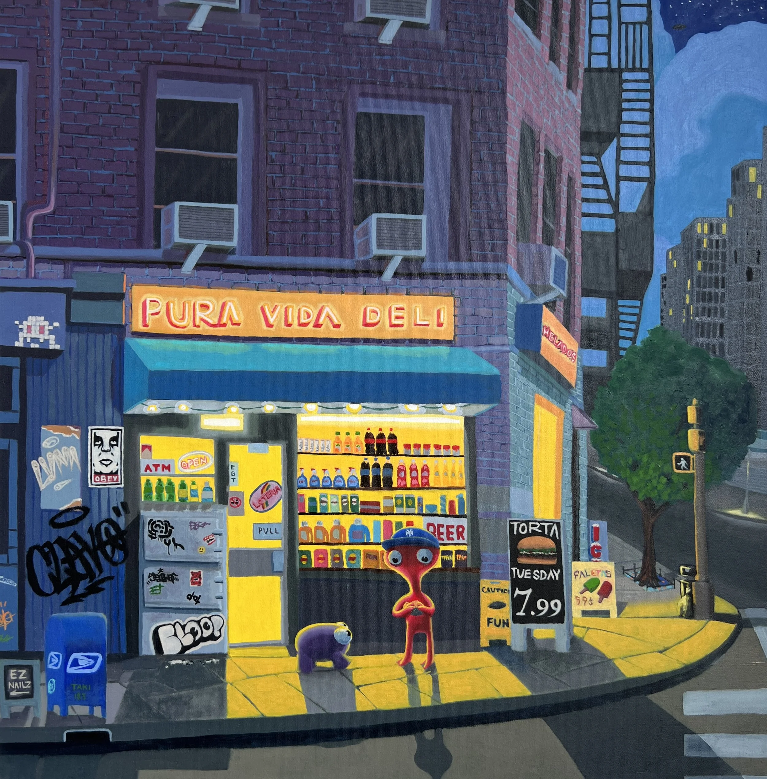 "You Forgot The Bev" 
Oil on canvas 
24x24 in
-sold