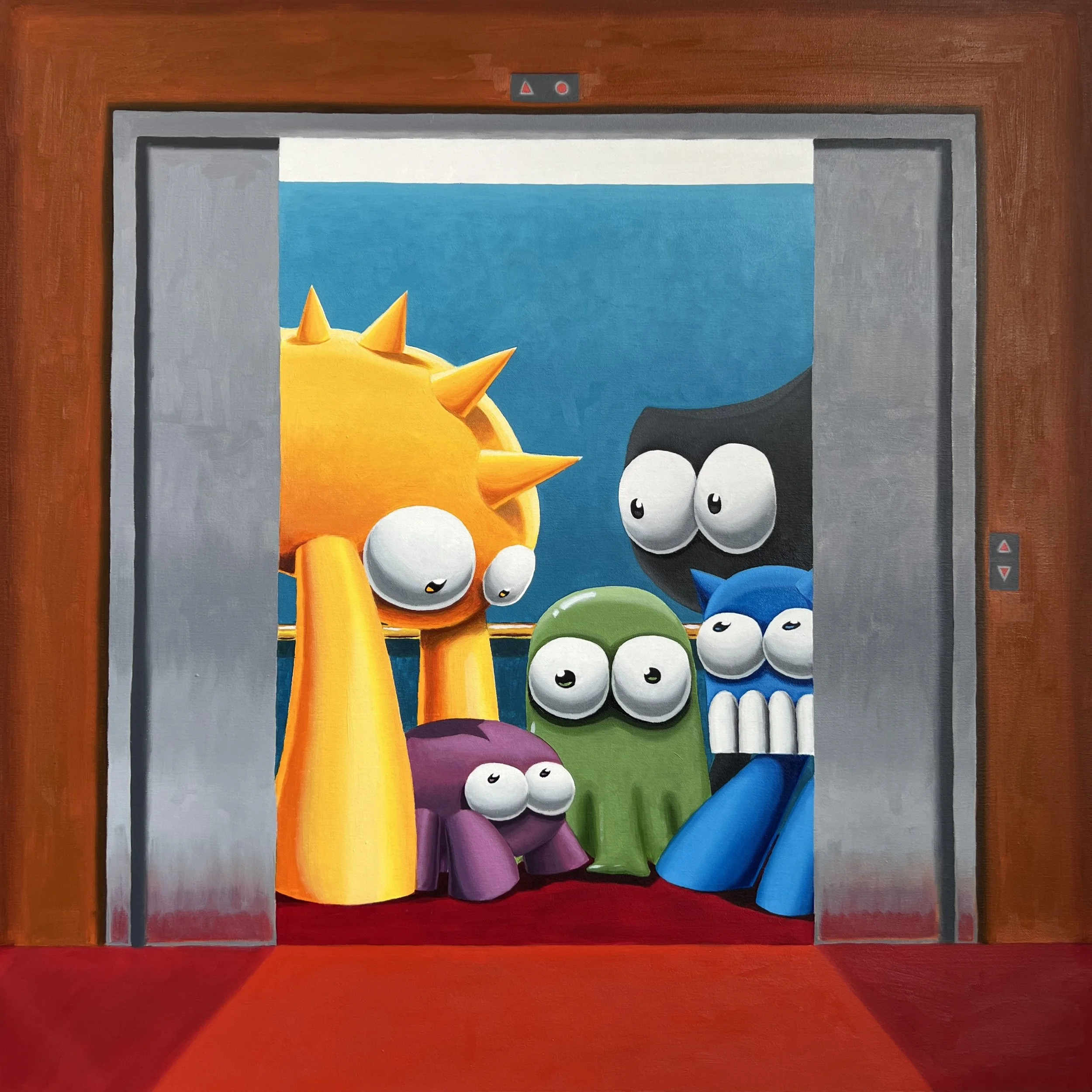 "Untitled (Welcome To Montauk)" 
Oil on canvas 
30x30 in
-sold