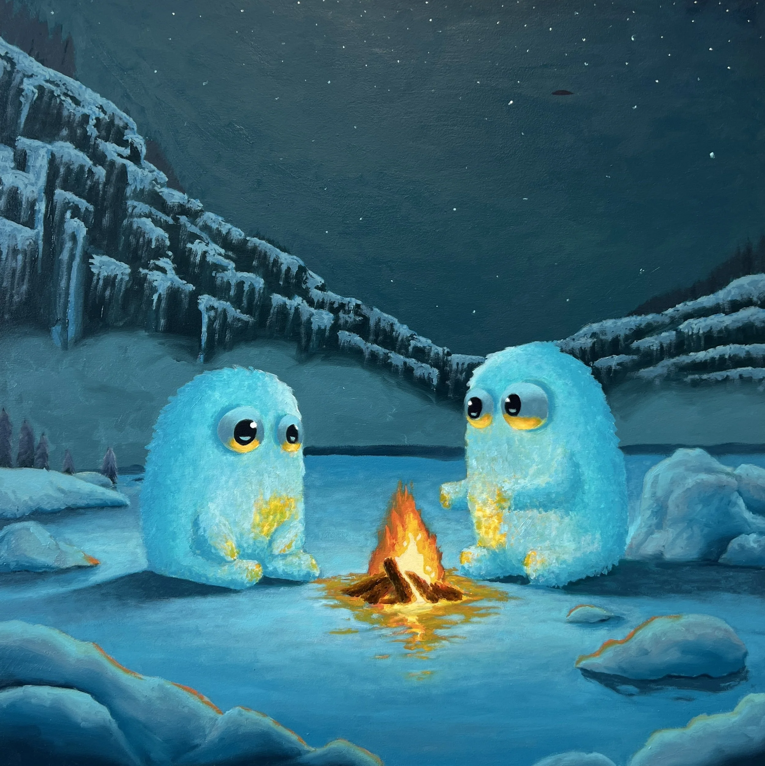 "On A Night Just Like Tonight" 
Oil on canvas 
24x24 in
-sold