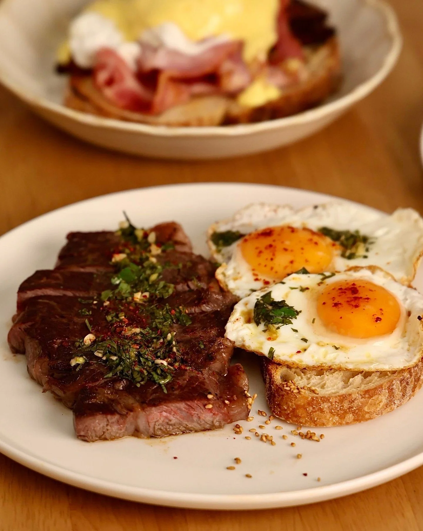 Saturday mornings were made for this. ✨ 

Fuel your weekend with our signature grilled steak and eggs, the ultimate fire-fuelled brunch to kick off your day. ☀️ ☕