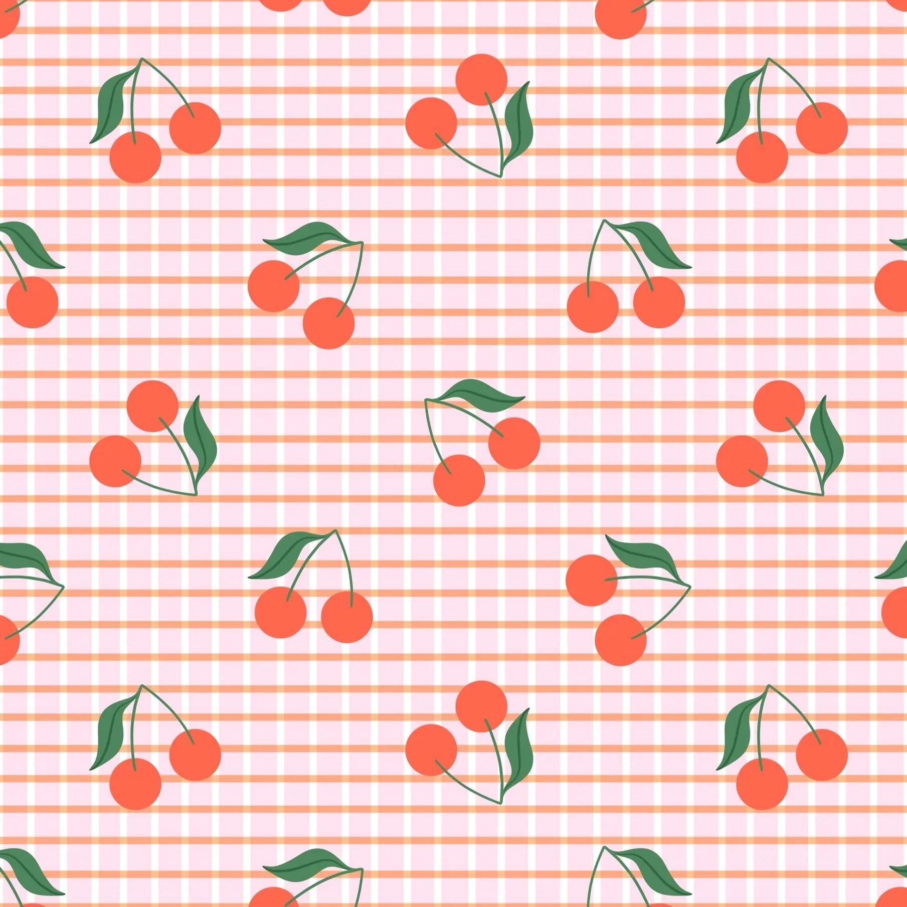 Cherries on Gingham