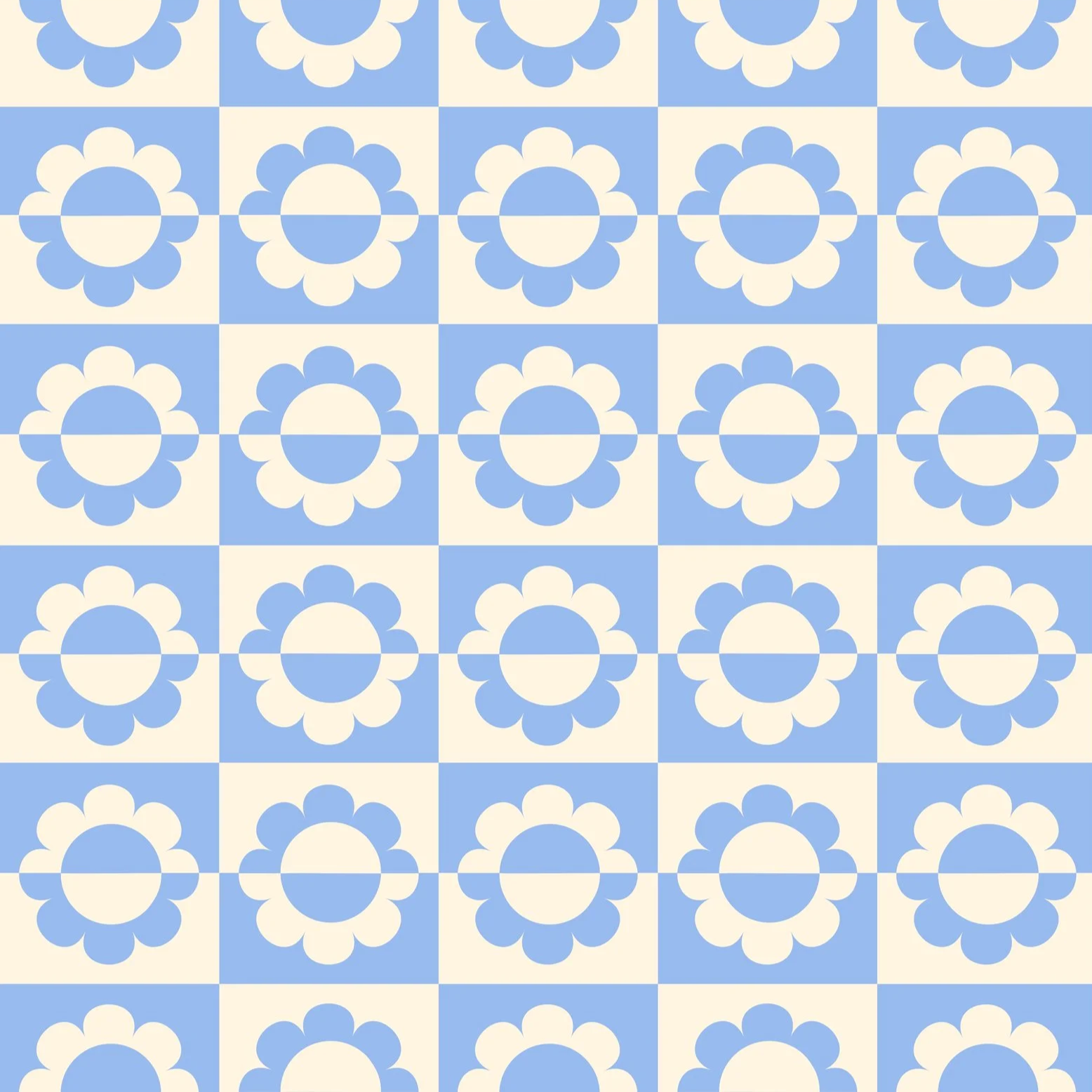 Retro Daisies (Blue)