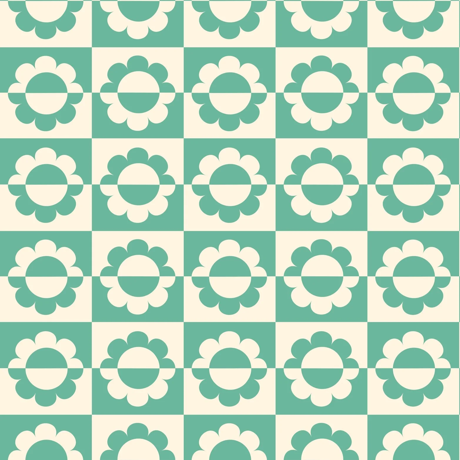 Retro Daisies (Green)