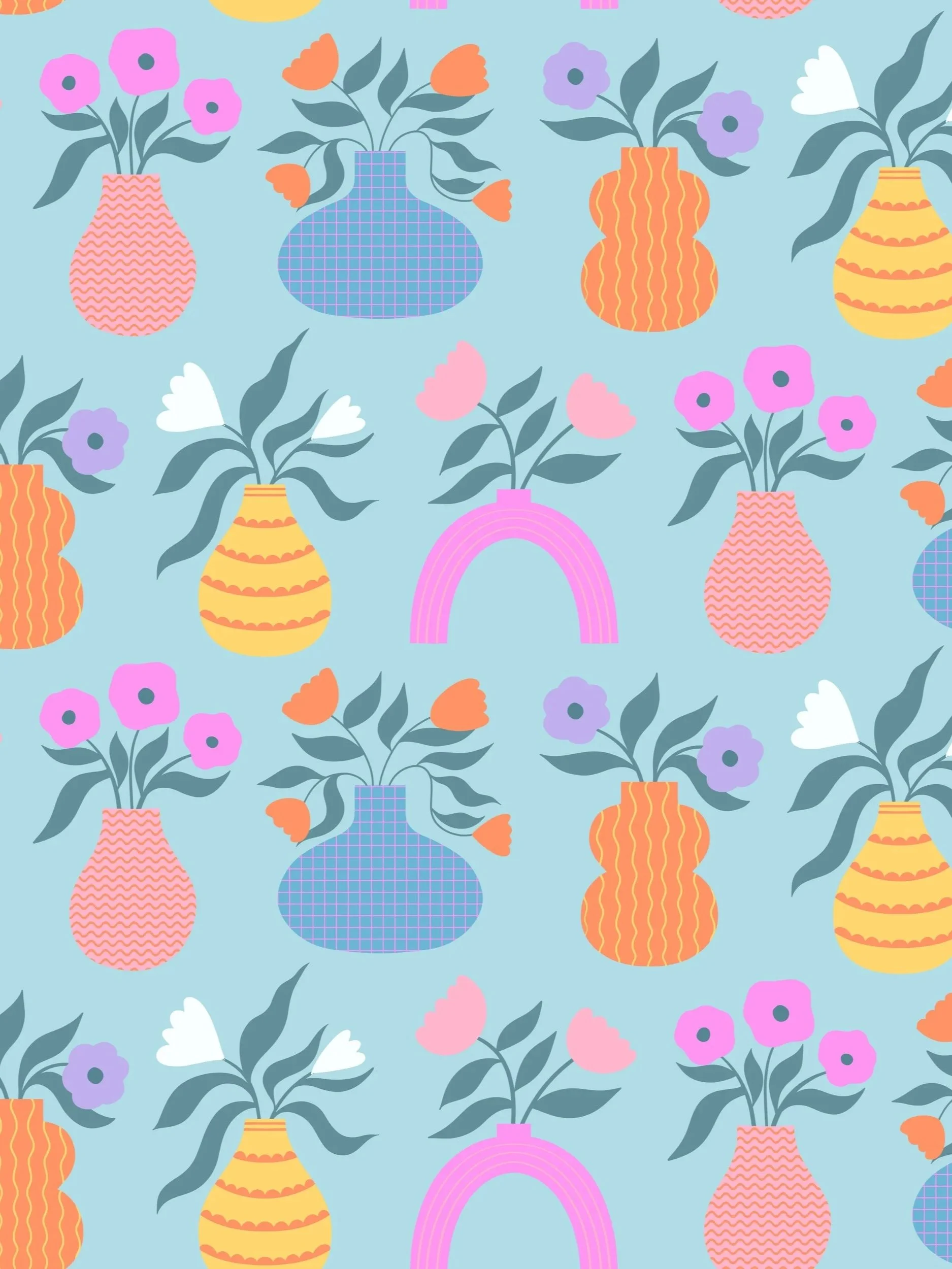 Floral vases pattern