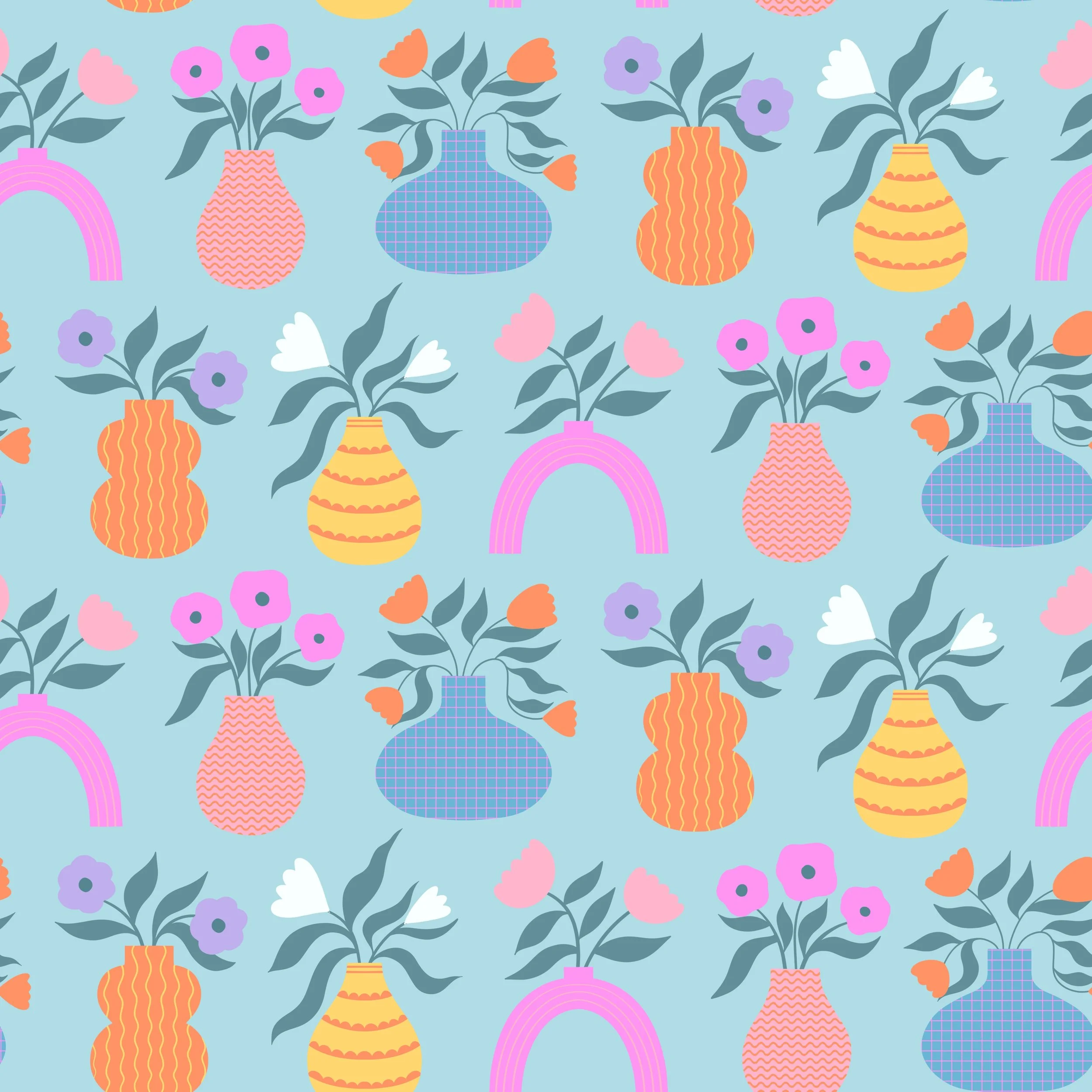 Floral vases pattern, 2025