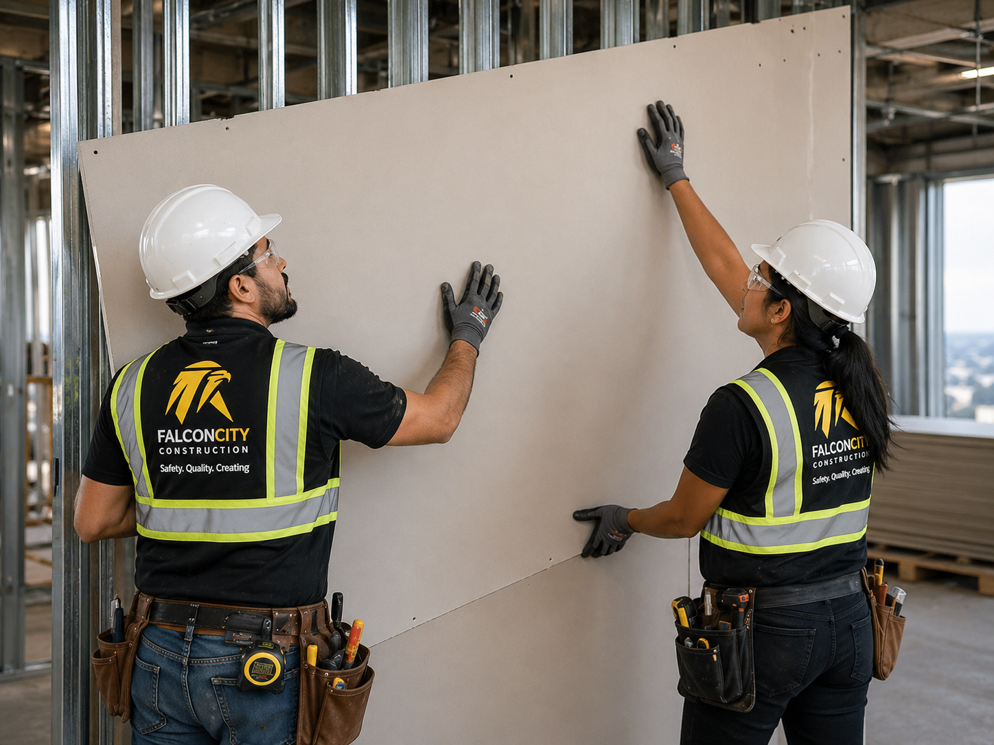 Drywall installation by FalconCity Construction in Vancouver