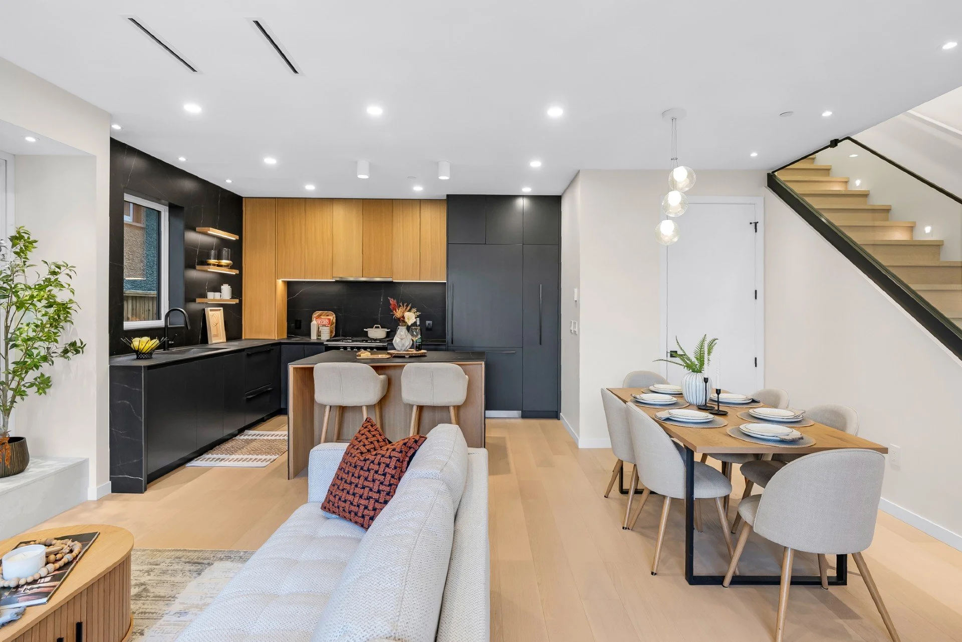 Open-concept living room built by FalconCity General Contractor in Metro Vancouver, BC