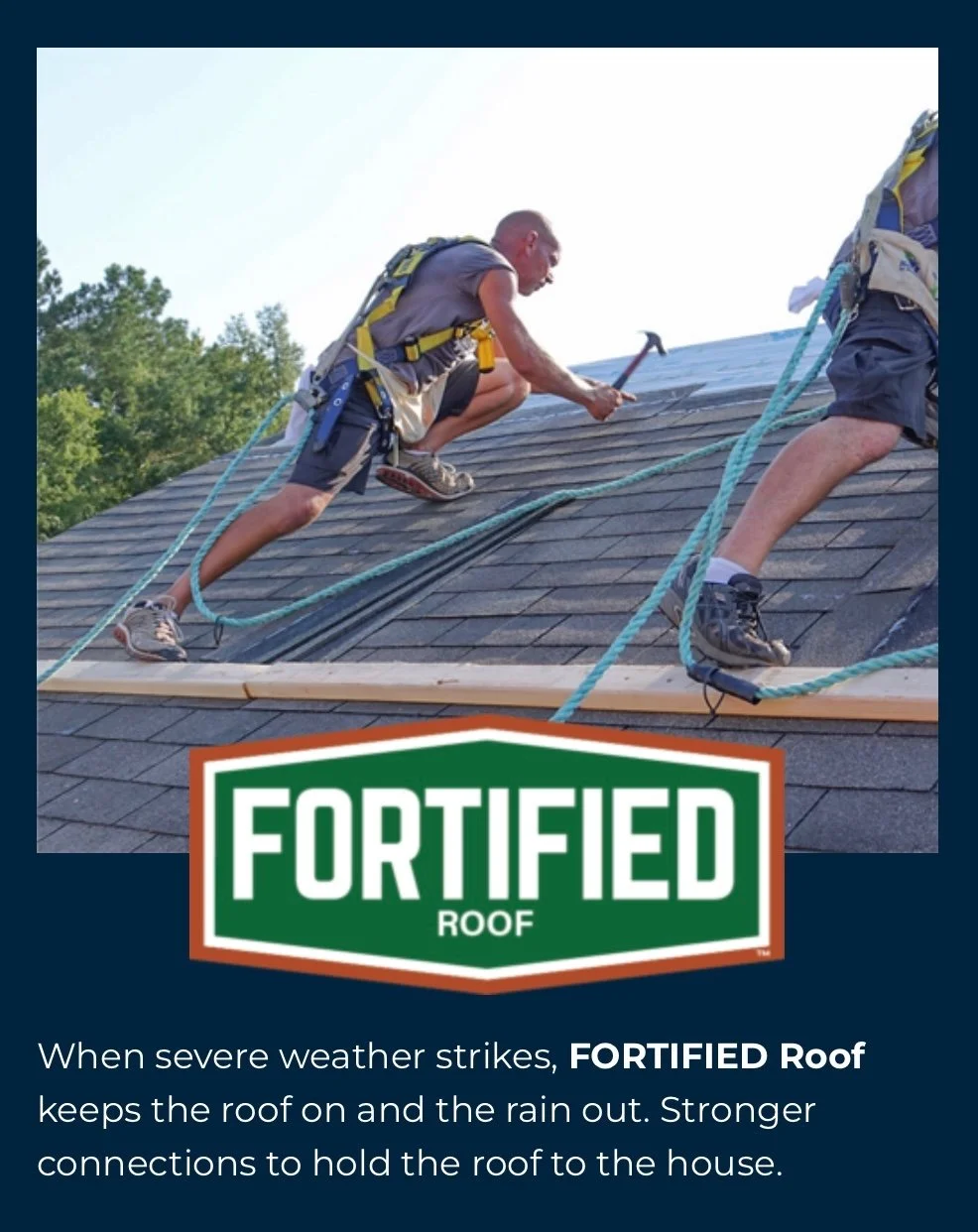 Highpoint Roofing & Construction crew installing a FORTIFIED Roof on a Mississippi home — certified storm-resistant shingle installation