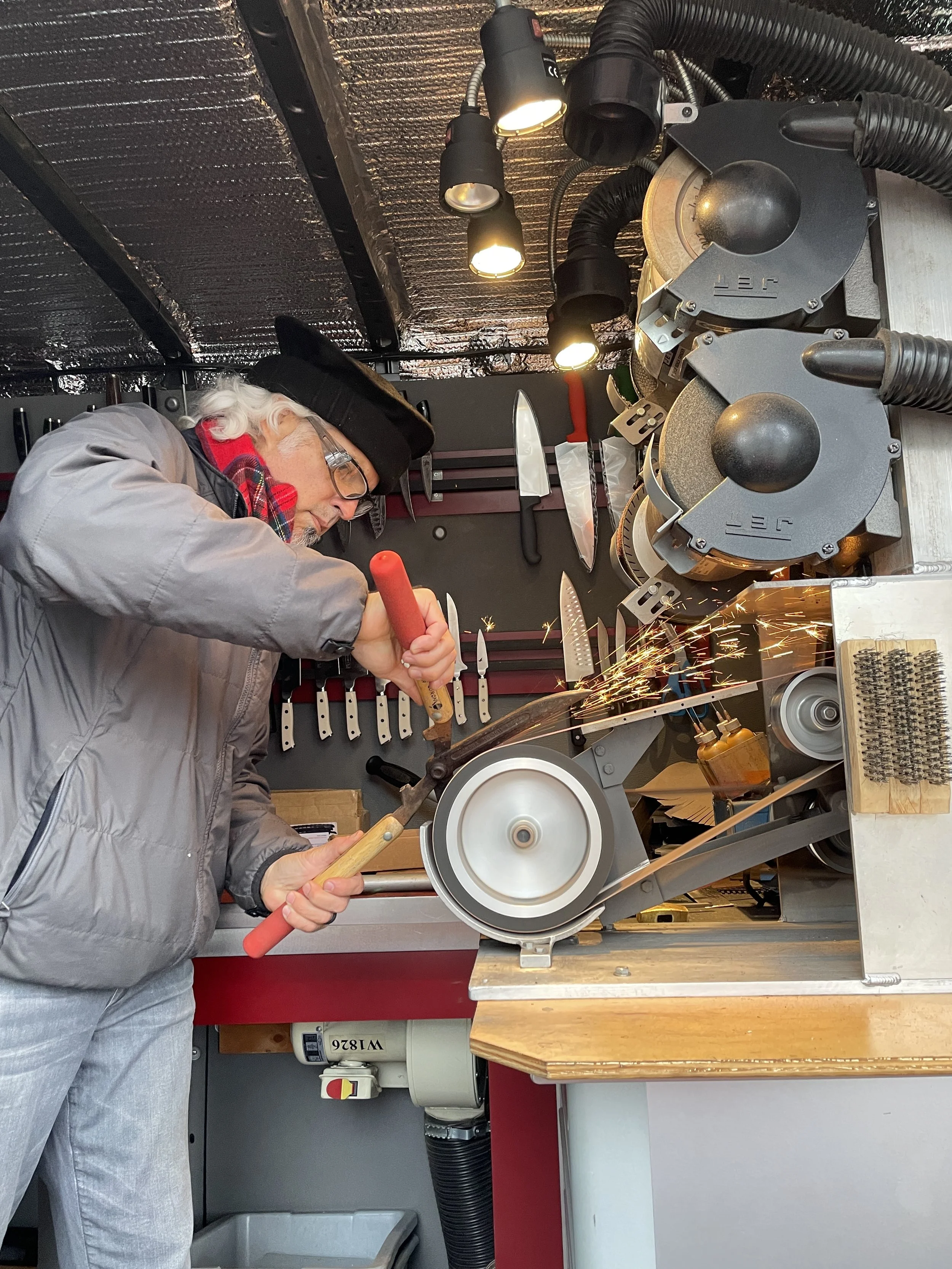 Garden tools sharpening at local farmers' markets