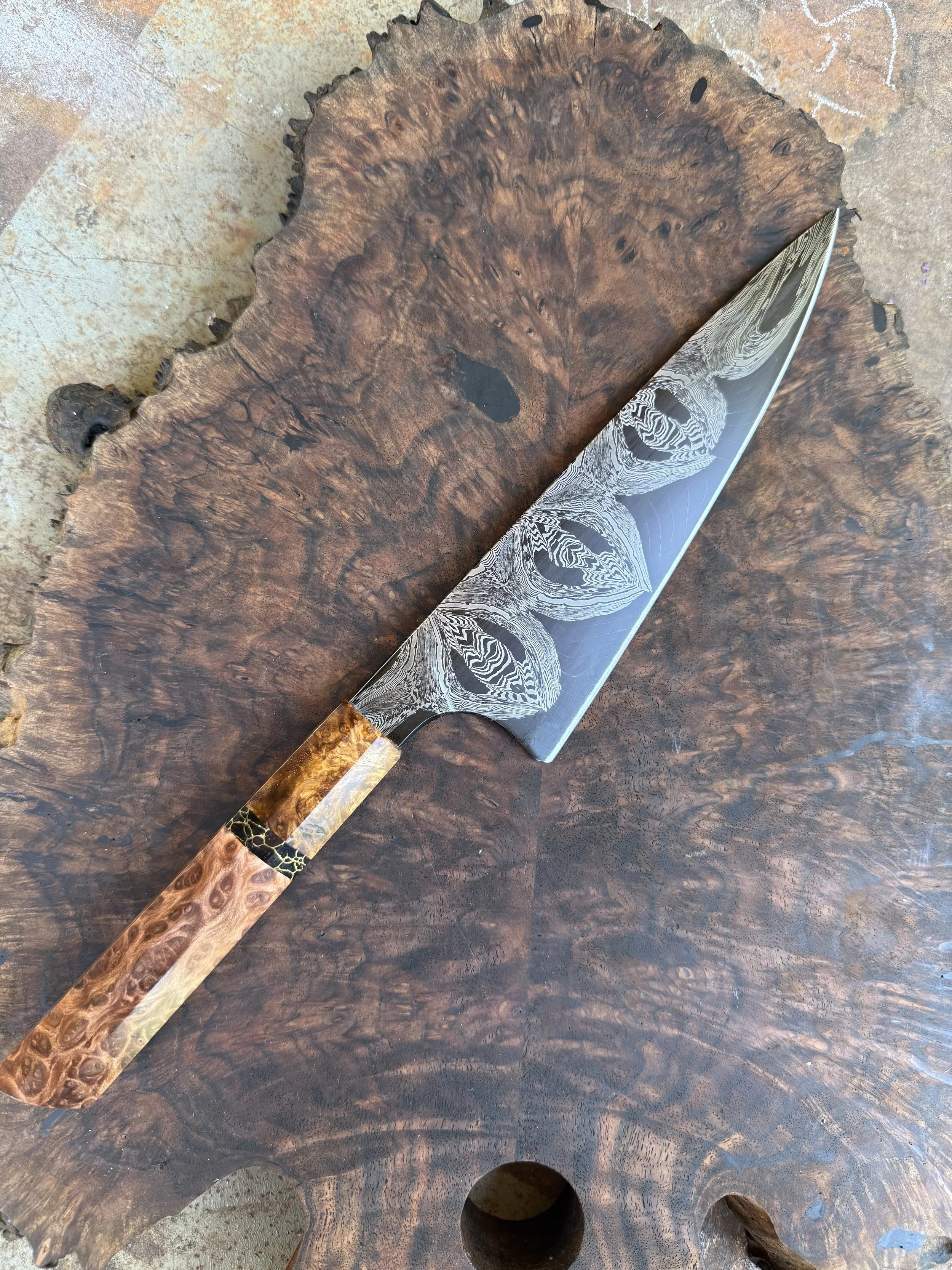 7.5"  Mosaic Damascus Chef