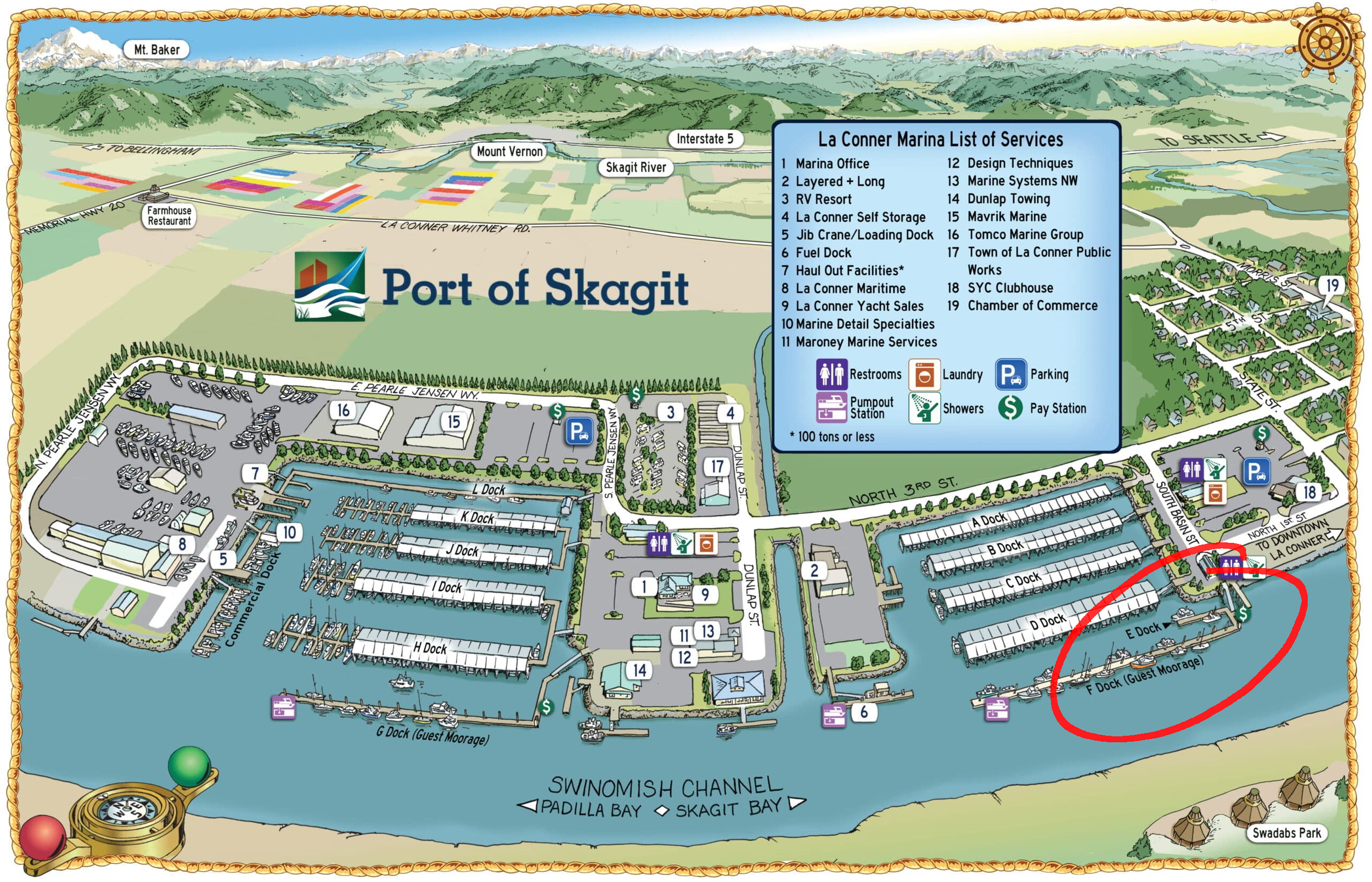 La Conner Marina Map