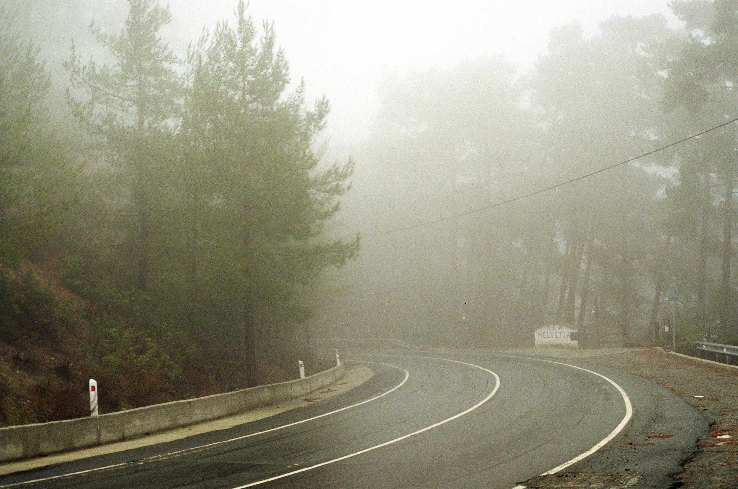 Misty mountain road of Cyprus