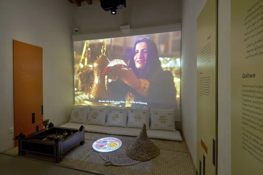Exhibition at Al Shindagha Traditional Food Museum exploring Emirati cuisine