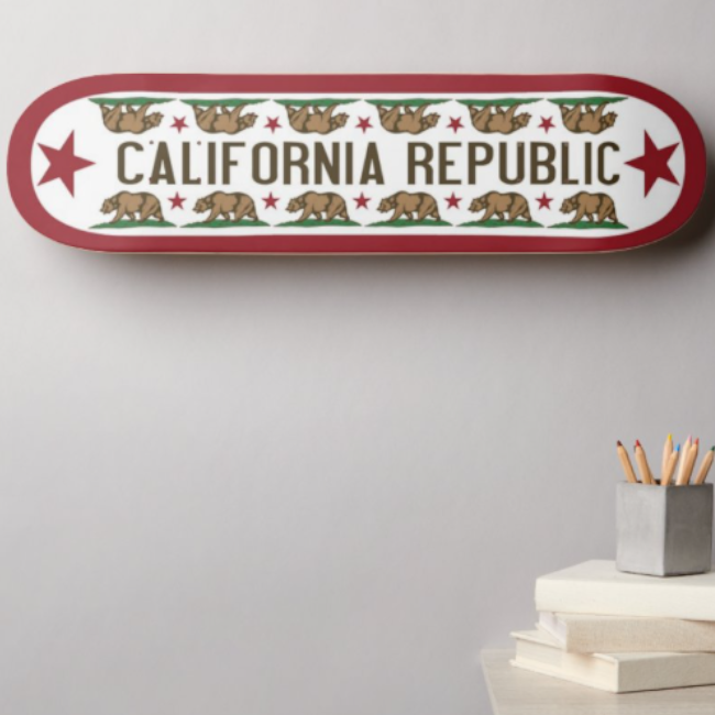 California skate board with Republic Bear