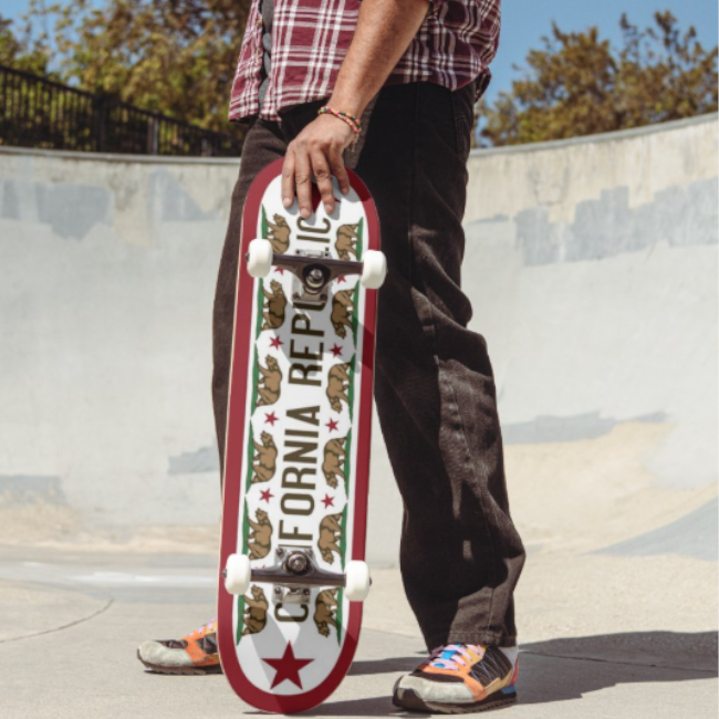 California skate board with Republic Bear