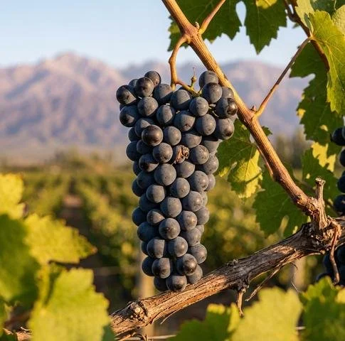 Malbec grape cluster