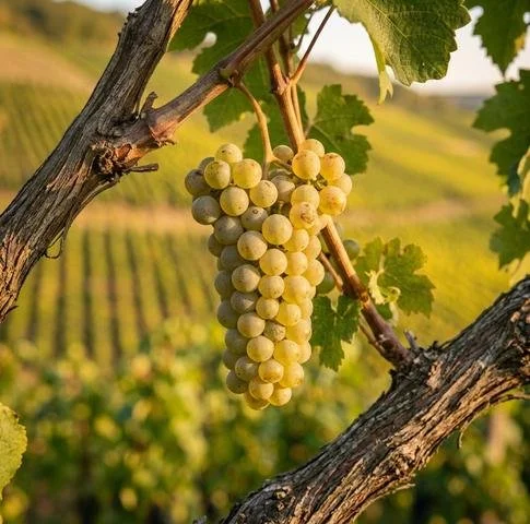 Riesling grape cluster