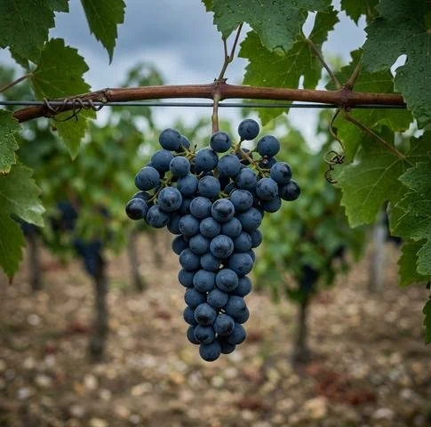 Merlot grape cluster