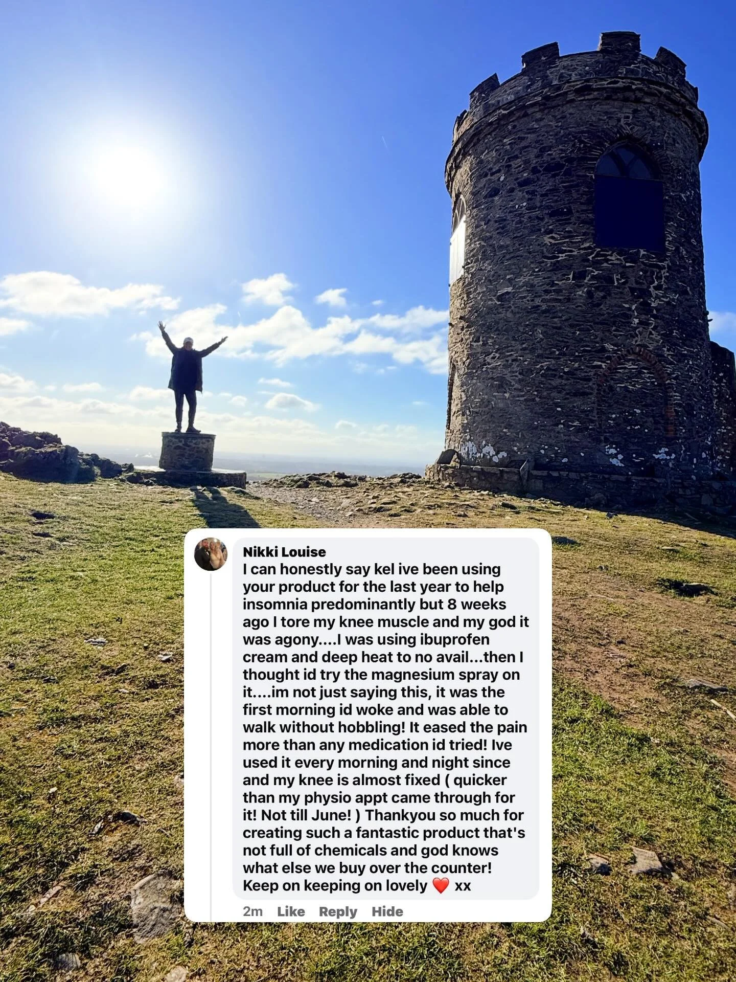 This is why I do what I do.

When Nikki reached out to share her story, it genuinely made my day. From sleepless nights to a torn knee muscle and finding relief through something as simple and natural as magnesium oil, this is exactly the kind of mes