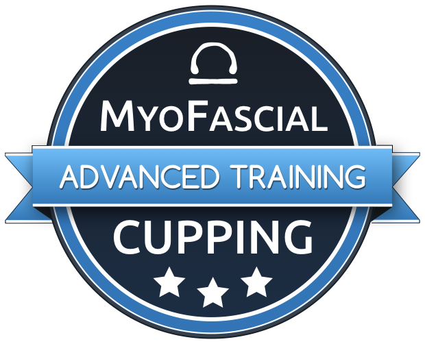Logo for MyoFascial Advanced Training Cupping featuring text and a stylized cup icon.