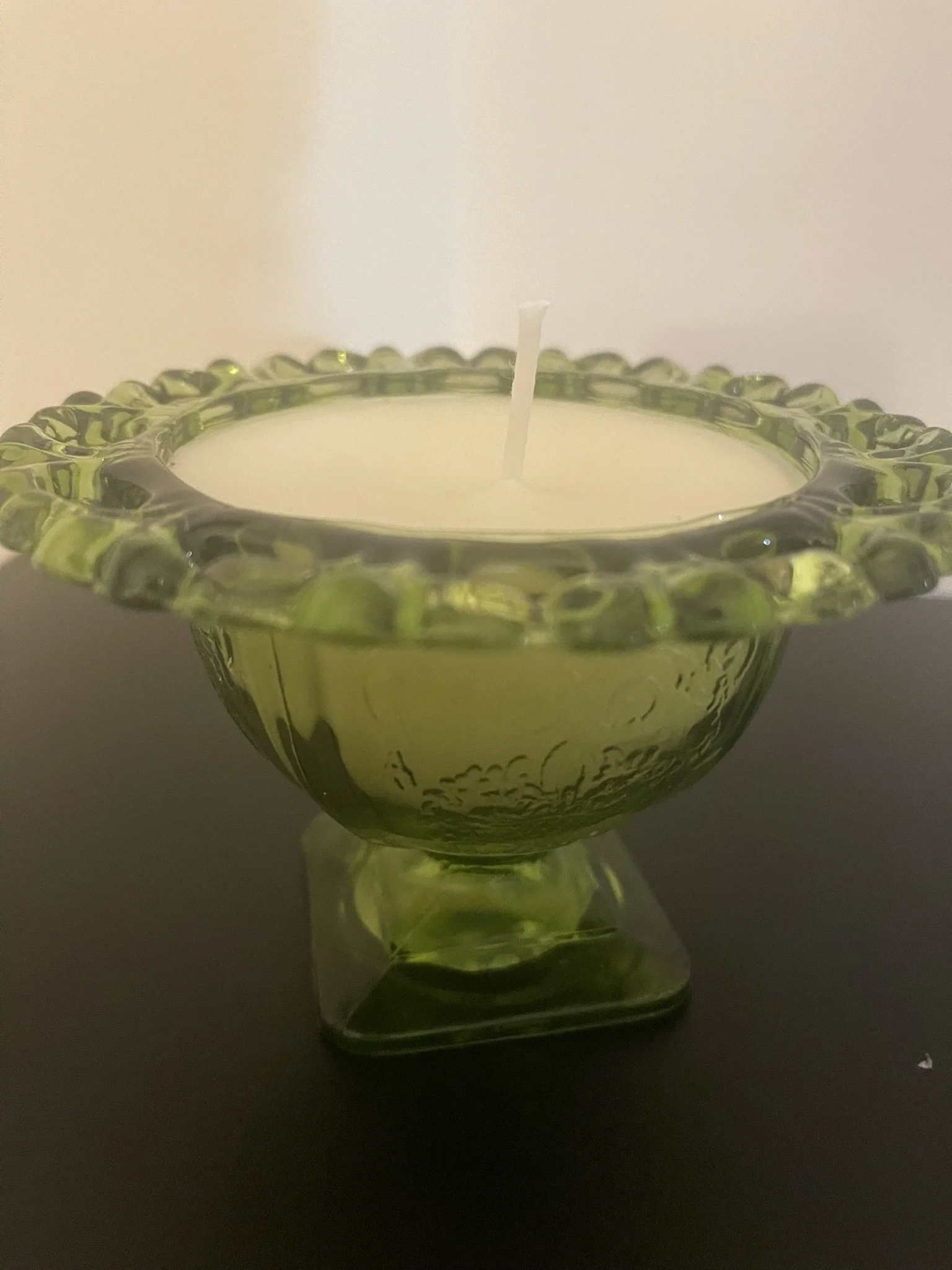 Green Indiana Glass Lace dish
