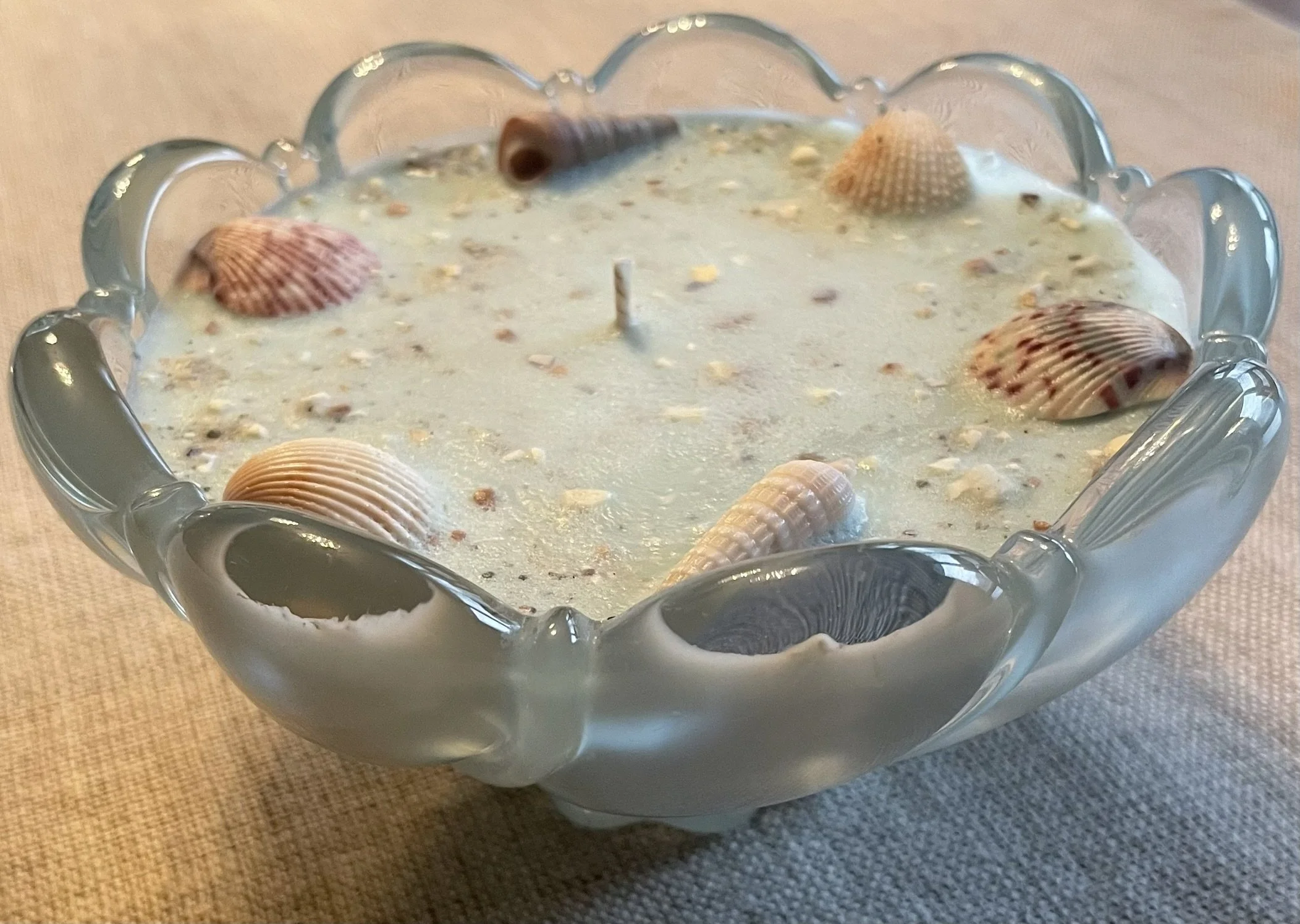 Vintage Glass Swirl Bowl Candle- Sweet Orange