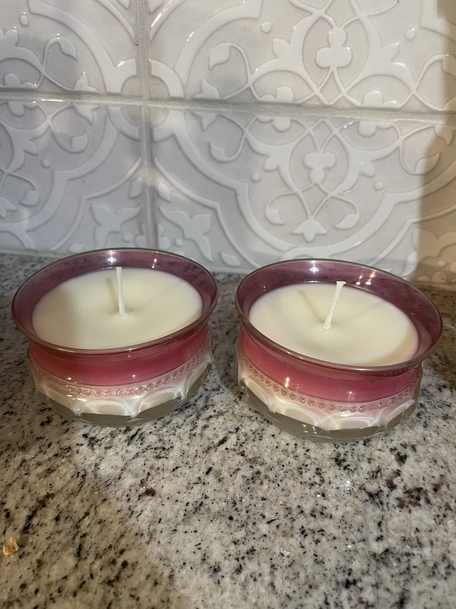 Indiana Glass Kings Crown Ruby Flash Candle Pair — Sweet Orange scent