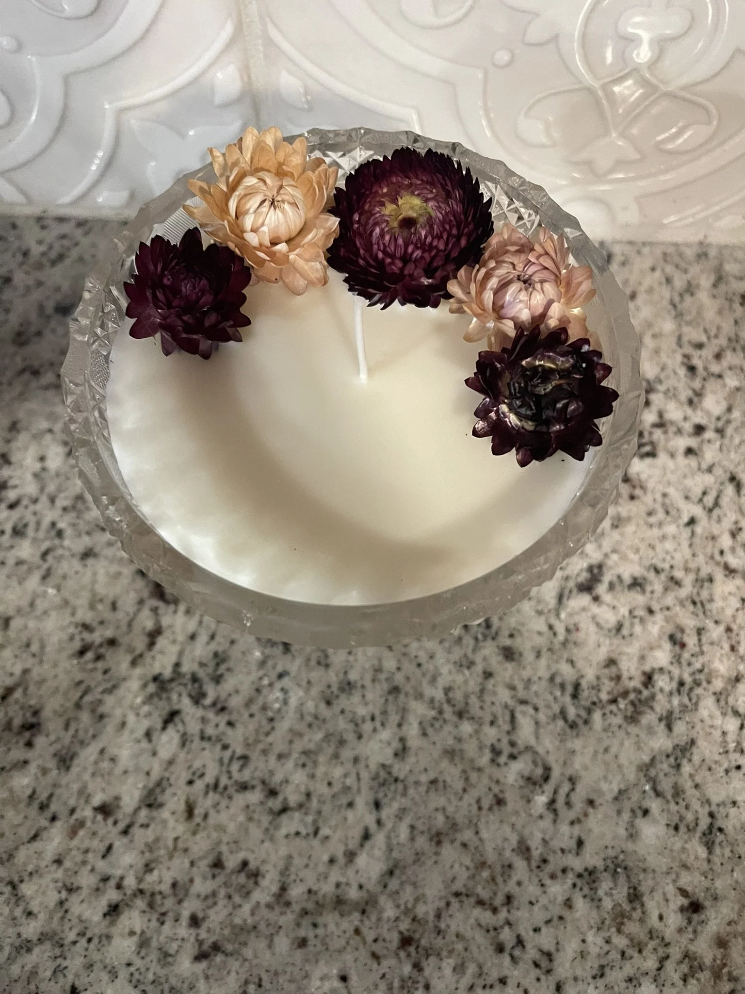 Early American Pattern Glass compote, adorned with three etched floral panels