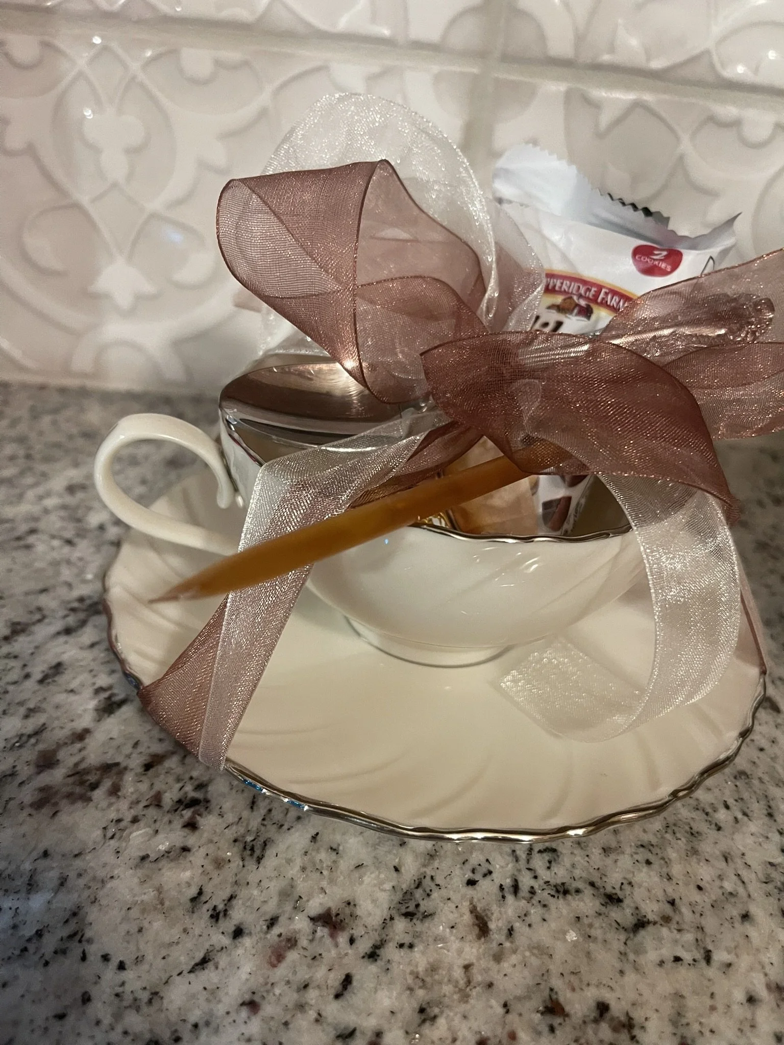 Lenox Silver‑Trim Teacup Gift Set
