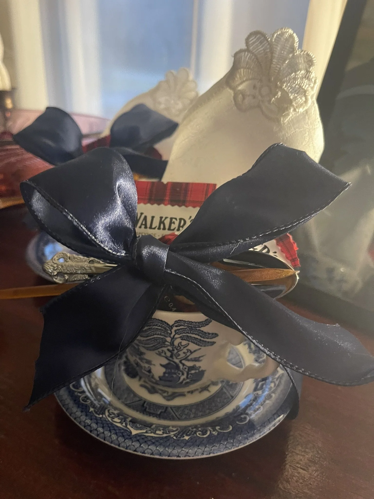 A little English Blue Willow Tea Moment