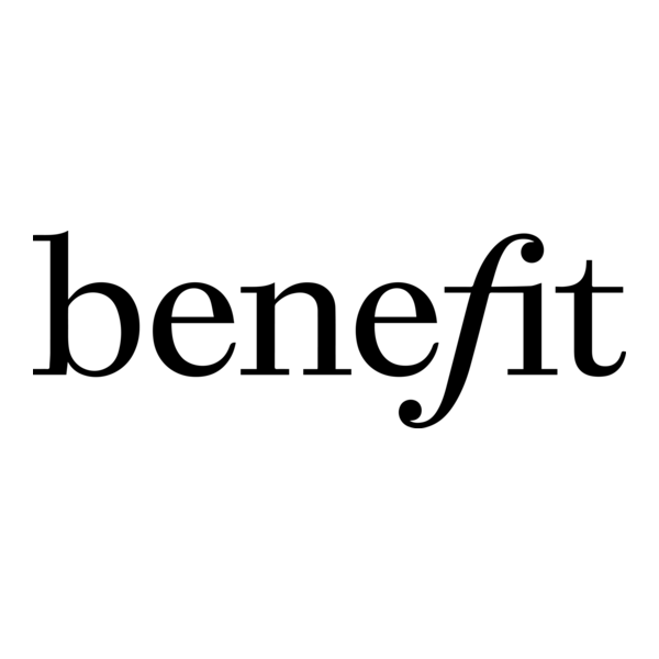 The word 'benefit' in black, lowercase serif font on a white background.