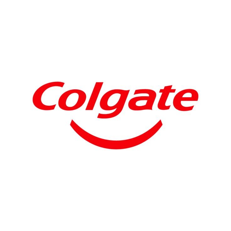 Colgate logo with red text and a smile graphic underneath on a white background.