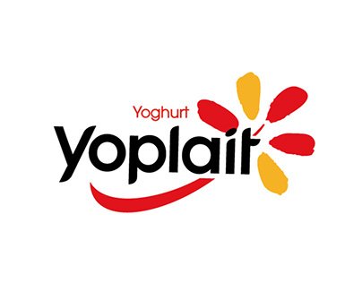 Yoplait yogurt logo with a red and yellow flower design.