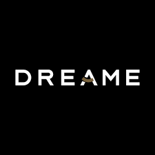 The word 'DREAM' with the letter 'A' stylized as an upward arrow, on a black background.