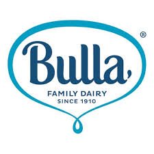 Bulla Family Dairy logo with the brand name, established in 1910, in blue text inside a blue oval.