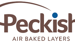 Peckish logo with the text 'AIR BAKED LAYERS' underneath