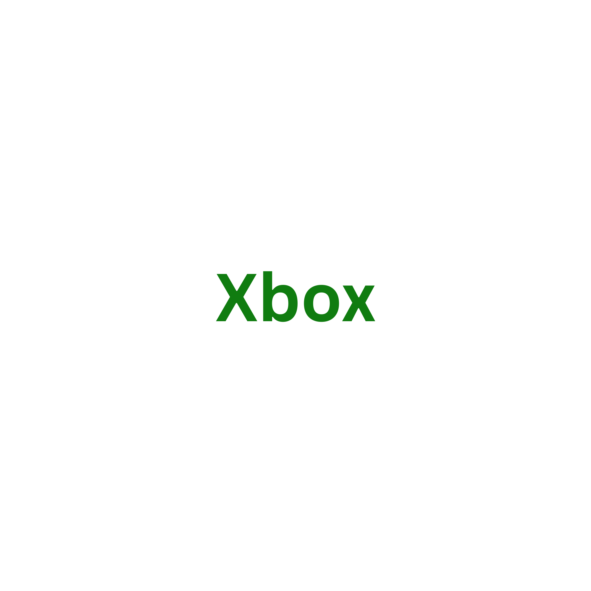 The word 'Xbox' written in large green letters on a white background.