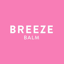 Pink background with white text that says 'BREEZE BALM'.