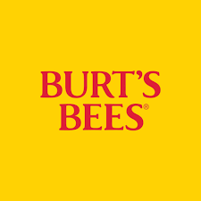 Burt's Bees logo with yellow background and red text
