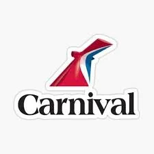 Carnival cruise line logo featuring a stylized red, white, and blue funnel with a wave design.